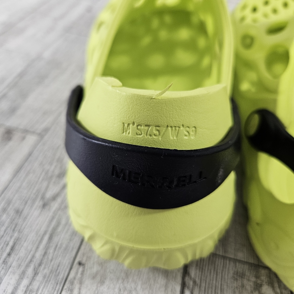 Merrell Lime Green Mules with Black Strap - Picture 8 of 9
